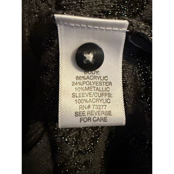 Simply Vera Vera Wang Grey Sparkly Glittery Cardigan size XL - Picture 5 of 6